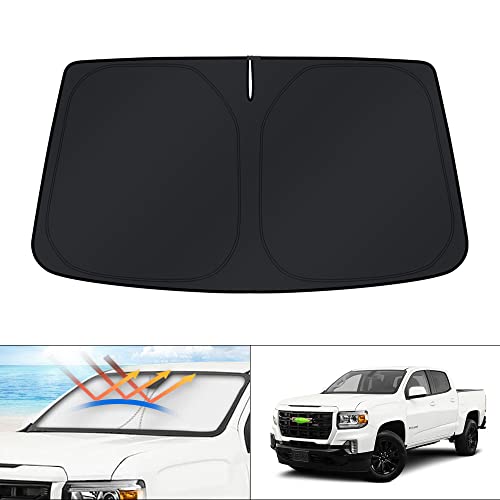 Image of KUST Windshield Sun Shade for GMC Canyon /Chevy Colorado 2015-2020 2021 2022 Window Accessories Sunshade Sun Visor Protector Foldable Block UV Rays