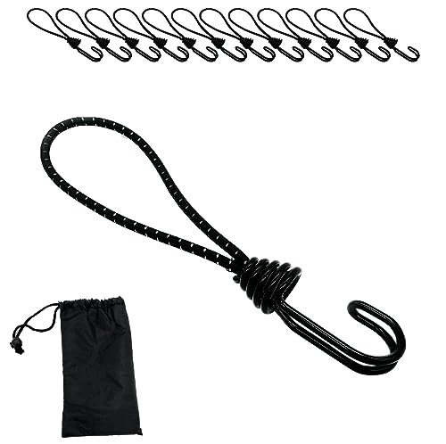Expanderseil Schwarz 4 mm x 18 cm - Hochbelastbare Gummispanner Perfekt als Planenspanner für Camping oder zur Transportsicherung für Anhänger