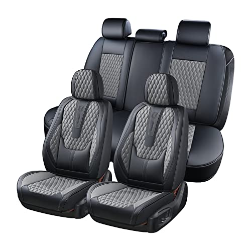 Coverado Car Seat Covers Full Set, Nappa Leather Seat Covers...