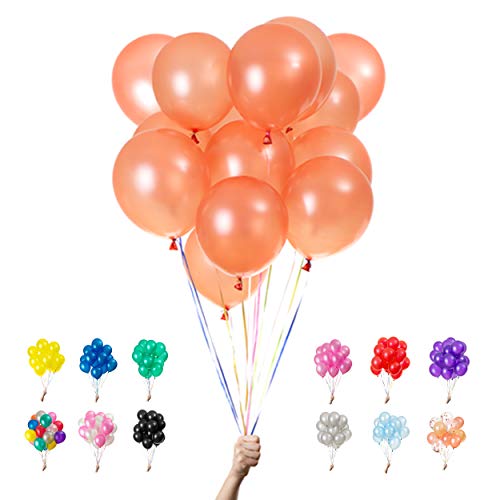 Green Paw Products Globos de Oro Rosa para Fiestas de cumpleaños 100% Puro Látex Natural 12 Paquetes de 25 50 100 Decoraciones cumpleaños, Baby Showers, Bodas y bautizos.