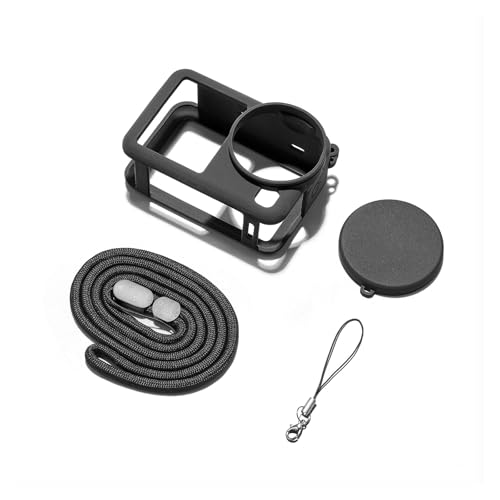 Étui silicone pour DJI Action 6 avec lanière de poignet et protection objectif