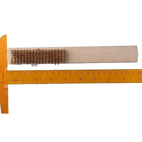 Image of Brass Brush,Soft Brass Bristle Wire Brush,Wire Scratch Brush with 9 inch Wood Handle