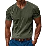 Felpa in velluto a coste da uomo autunno 2025 moda da uomo primavera e autunno casual manica lunga tinta unita maglietta a maniche lunghe per interni ed esterni atletica corsa e passeggiate, AG., XXL