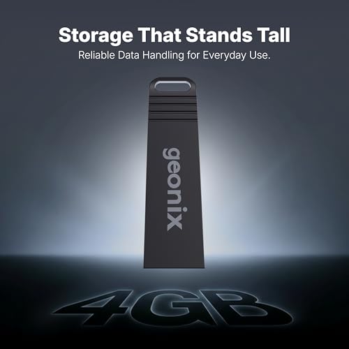 Image of Geonix Pendrive I USB 2.0 I Keyring Design I Lightweight I Variant 4GB I 5 Years Warranty (Black)