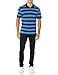 Amazon Essentials Men's Black Blue Rugby Stripe Polo Shirts Short Sleeve, Slim-Fit Cotton Pique, Large