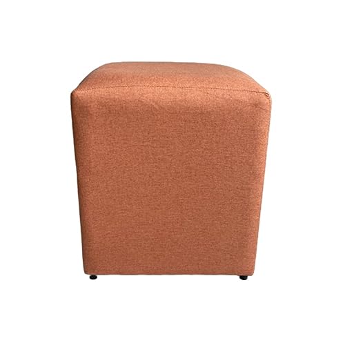 Puff Banco Banqueta Quadrado Linho Grécia (Tijolo)