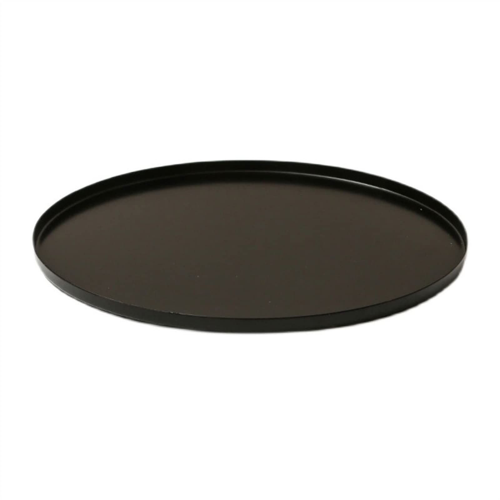 Bandeja de Servicio Bandeja de Almacenamiento Redonda de Metal de Lujo Ligero, Bandeja Negra Vintage, Bandeja de Servicio de cafetería de almacén Bandeja Decorativa(Grande)