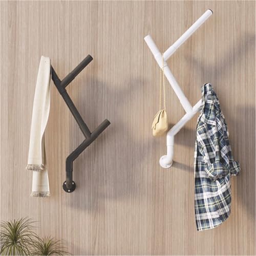 Perchero creativo de pared con orificios preperforados ganchos listos para organizar ropa 4