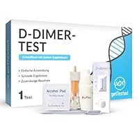 GetTested D-Dimer Testset, Blutgerinnselrisiko-Screening zu Hause, schnelle Ergebnisse in 10 Minuten, einfache Probenentnahme, genau, bequem und einfach zu bedienen