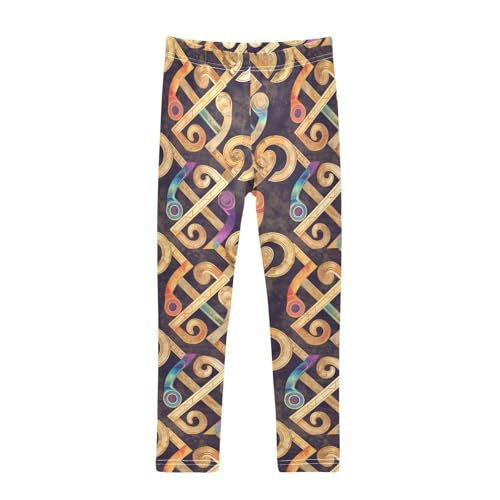 KLL Abstract Geometric Patterns Toddler Girls Active Leggings Stretchy Full Length Sweatpants Running
