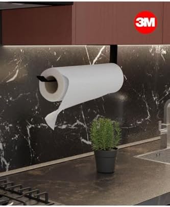 Risingmaber Siyah Yapışkanlı Kağıt Havluluk Yapışkanlı Havlu Askılığı, Banyo Askısı Yapışkanlı Havluluk ve Peçetelik 3M Yapışkanlı Tasarım MT72SD - Görsel 3