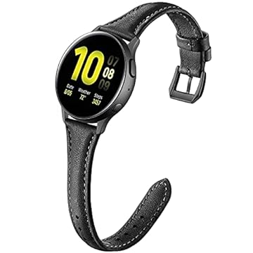 GEAK Pulseiras femininas de couro finas compatíveis com Samsung Galaxy Watch 7 de 40 mm e 44 mm/Watch 5 Pro de 45 mm/6 5 4 44 mm e 40 mm/Galaxy Watch 4 Classic de 46 mm e 42 mm/Watch 3 de 41 mm e 20