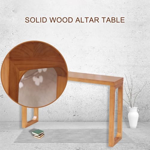 Support de puja en bois massif avec table de style chinois 120cm