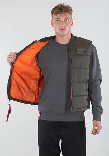 Alpha Industries Puffer Vest LW Weste für Herren Dark Olive – Ansicht 3