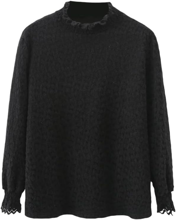 Spring/Autumn Fashion Thermal Fleece-Lined Long Sleeve Basic Shirt Plus Size Women's Warm Stand Collar Lace Female Tops