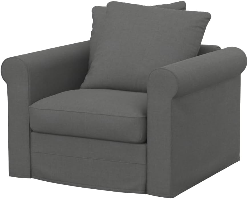 Soferia Replacement Compatible Cover for Gronlid Armchair Cover 2", Fabric Eco Leather Light Grey
