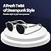 Technigadgets Pedro Steampunk Double Lens Clip On Men Sunglasses Retro Polarized Double Bridge Metal Frame UV 400 Protection (Transparent Grey Black)