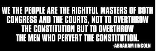 H&S Design Abraham Lincoln: We The People are The Rightful Masters of Both Congress/Courts Bumper Sticker (abe Libertarian) | Car | Motorcycle | Any Smooth Surface (Size: 6 in)