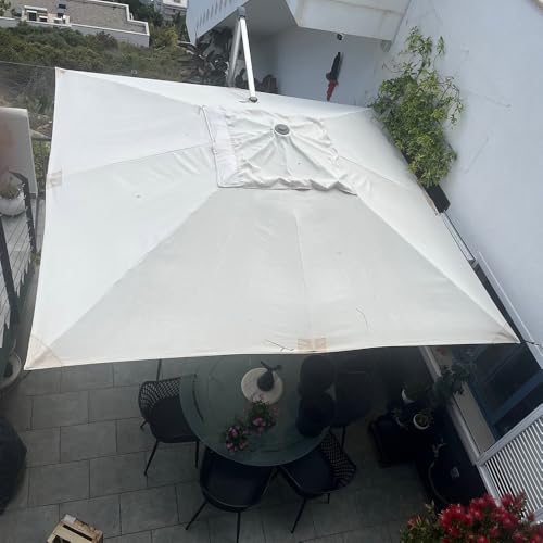 Tela de toldo para sombrilla de 3x3 metros recambio anti-UV lona cuadrada 8 varillas exterior 8