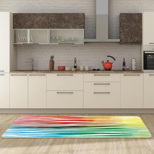 Tapis de cuisine à rayures léopard lavable pour éliminer les taches de sol - 3