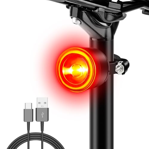 Image of NineLeaf Smart Brake Sensing Rear Bike Lights, Bicycle Tail Light, Bike Lights for Night Riding, Auto On /Off, 300 Lumen 220Adjustable Angle 1000M Viewable Range IP65 Waterproof USB-C Rechargeable