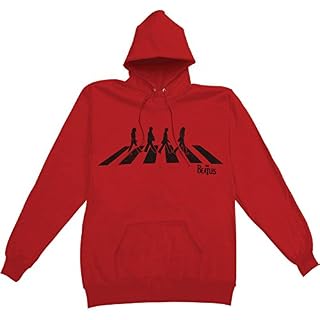 The Beatles Abbey Road Silhouette Hoodie Pullover Sweatshirt – Red (Medium) - Les Beatles, Paul McCartney, John Lennon, RIngo Starr, George Harrison