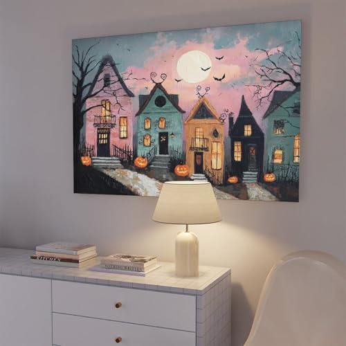 Poster paysage nocturne Halloween pour mur vide chambre