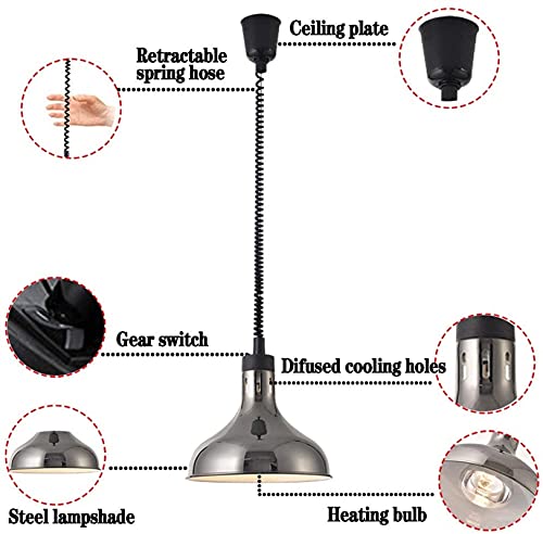 Voedsel Warmtelamp, Verstelbare Voedselverwarmer Lamp Met Lamp Voor Restaurant Keukenbuffet, Ideaal Voor Commercieel En… - Afbeelding 3