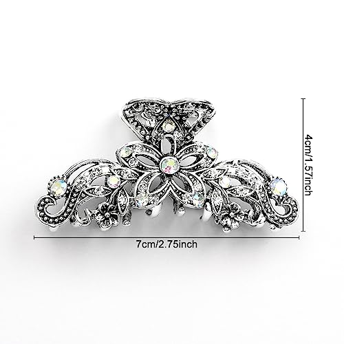 Rumyve 1 Piece Vintage Hair Claw - Sparkling Rhinestone Butterfly Hair Clip for Retro Women Girls, Wedding, Bride - Image 2
