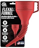 TEC Products FlexAll Long Flexible Funnels - Automotive Oil Funnel with Hose, Durable Nitrile Rubber for Oil Change, Transmission Funnel Fluid, Diesel, Fuel, Gas - Made in USA - Red (12 x 4 Inches)