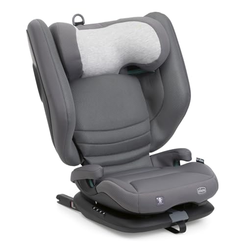 Chicco Fold&Go S i-Size (ECE R129/04), Seggiolino Auto 100-150 cm, con Connettori Rigidi Isofix, Bambini 3-12 anni, Reclinabile e Pieghevole, Protezione Laterale, Altezza e Seduta Regolabili