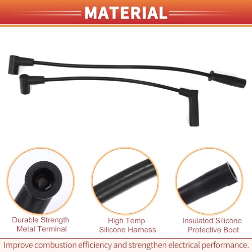 X AUTOHAUX Car Spark Plug Coil Wires Ignition Coil Harness Cable Fit for Jeep Cherokee XJ 1991-1999 L6 4.0L No.83507178/5017059AA - Pack of 7 - Image 3