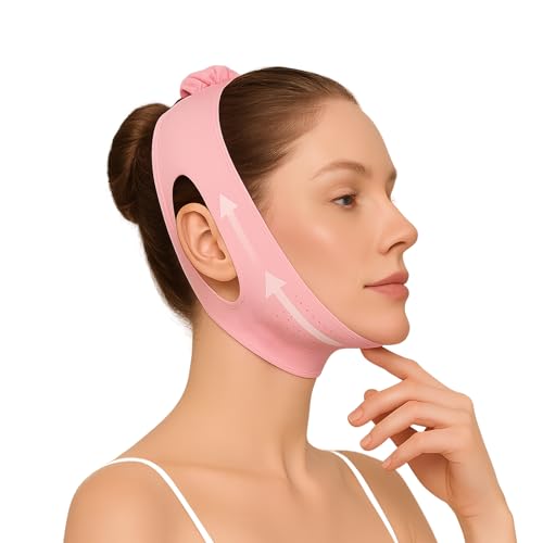 Máscara Lifting Facial Reutilizable – Banda Reductora de Papada y Definidora de Mandíbula, Cinturón Ajustable V-Line para Afinar el Rostro y Estilizar la Línea Mandibular – Uso Diario en Casa