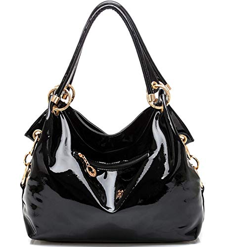 Women Patent Leather Chain Handbags Large Shoulder Bags for Ladies Sequin Purse4