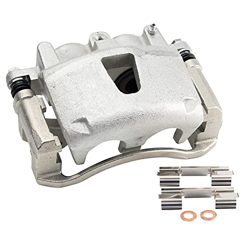 Image of TRQ Front Brake Caliper Set Zinc Coated Brackets Hardware Compatible with 2005-2010 Jeep Grand Cherokee 2006-2010 Commander