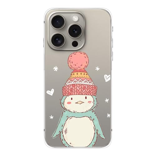Coque iPhone 15 Pro flocon de neige pingouin, le cadeau mignon idéal - 3