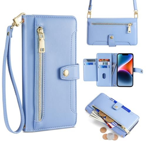 Coque Motorola Moto G84 5G housse protection antichoc étui simili cuir bleu amovible