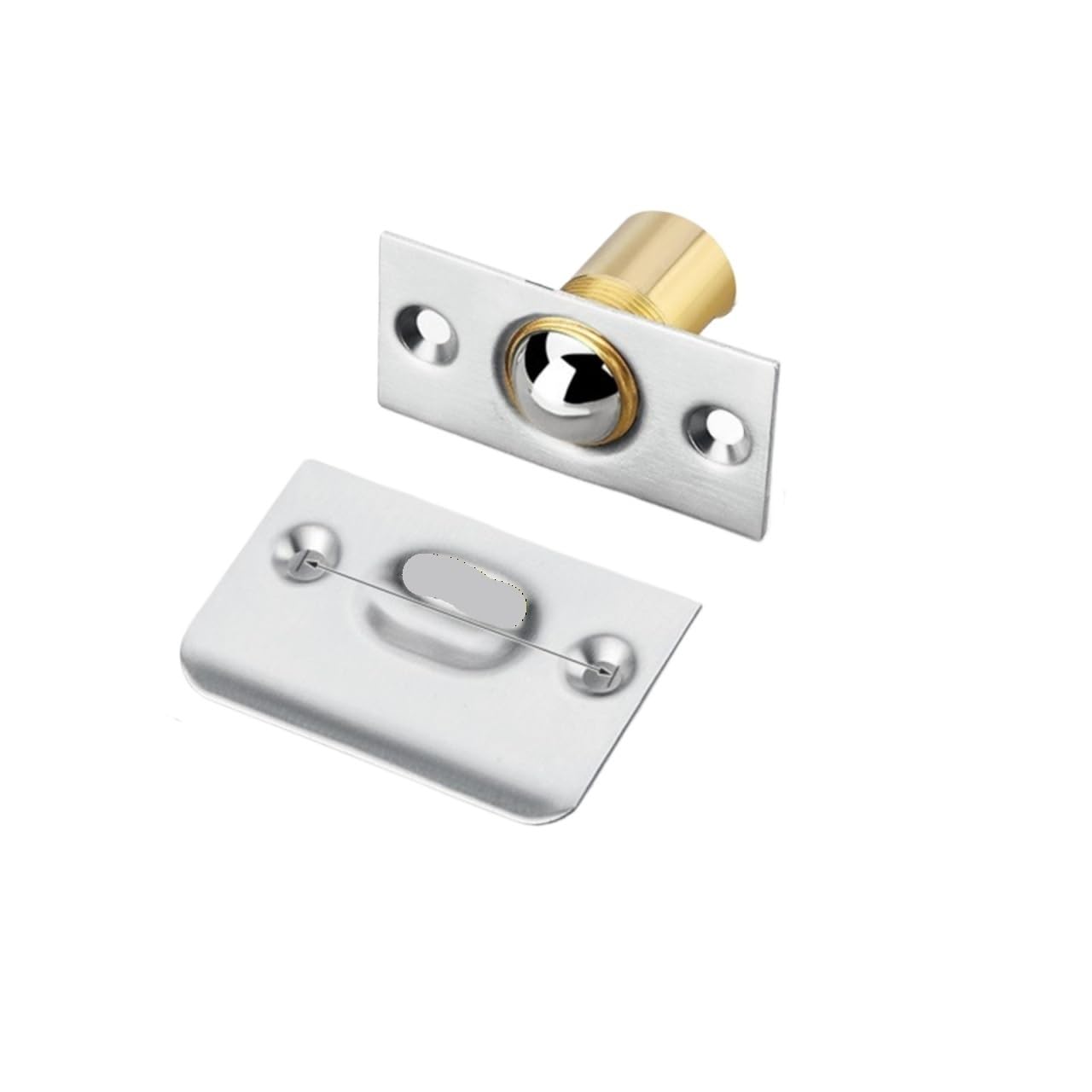 Xctdsvah Silvery Cupboard Latch Adjustable Ball Door Catches Beads Lock Roller Catch Spring Latches For Closet Internal Cupboard Bathroom Room Doors(Silvery)