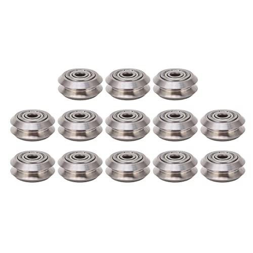 FLEXMAN 13Pcs V Pulley Wheel, Carbon Steel Rolling Smoothness Motor Grade Pulley Bearing 3D Printer Replacement Part for CR E16 ET4 ET5 10 10S 10