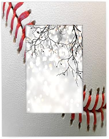 AUUXVA Picture Frames 8x10 for Wall Decor White Sport Ball Baseball Pattern Hanging Picture Frame with Stand Large Wood Photo Poster Frames Collage for Tabletop, Acrylic Face