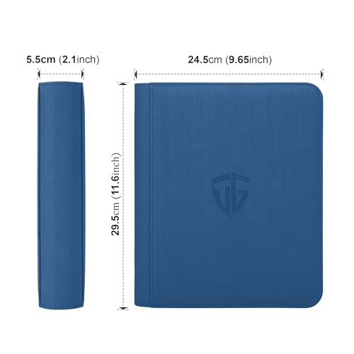 Classeur top loader TCGUARD pour 112 cartes à collectionner rigides bleu