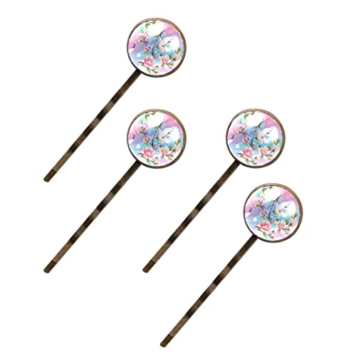 Épingles à cheveux motif floral rose pince chignon ornement coiffure femme