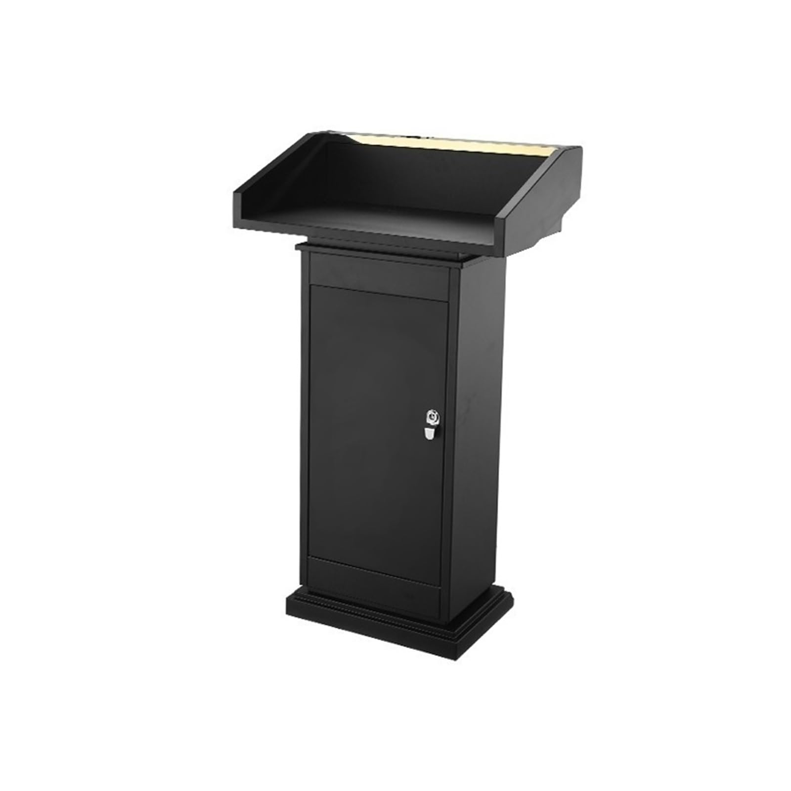 FZL02068LM Speaker Host Podium Metal Lectern Hotel Reception Desk Registration Pulpit(Black)