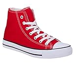 Obermaterial: Synthetik JUMEX Neu Damen Sneakers Freizeit Turnschuhe High Top Schuhe (42, Rot)