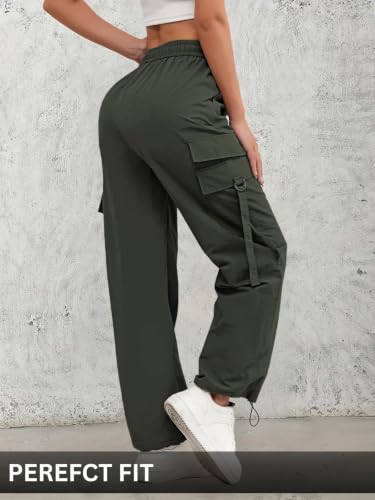 Image of Leriya Fashion Cargo Pants For Woman | Trousers For Womans |High Waist PolyCotton Trouser for Women - Flared Parachute Pants with Side Pockets |Womens Cargo Pant | Track Pant For Womans |Elegant for College & Events (Available in Plus Size)