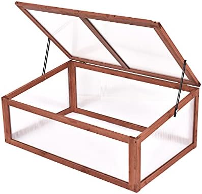 VidaXL Gewächshaus Aus Tannenholz 114x80x50cm | Frühbeet Für Gemüse & Kräuter | Mit Klappdeckel