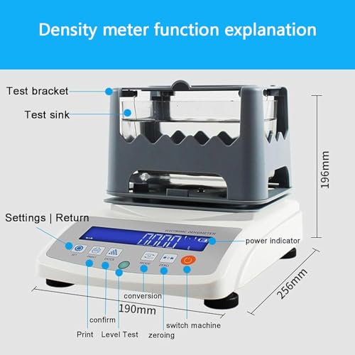 Densímetro de Alta precisión, medidor electrónico de Densidad de sólidos para medir plástico y Caucho, Ideal para balanzas Digitales y análisis gravimétrico, 1200a,1200a