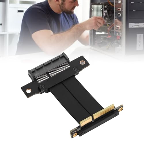 Jiawu Administración de Cable de Cable PCIe 4.0 X4 Fácil para la Extensión de la Tarjeta Gráfica - para Servidores, Custodias de ATX/ITX Compactas - Color Negro (5 cm) - imagen 5
