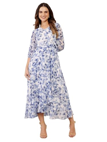 Image of Miss Chase Women's Round Neck Cap Sleeves Lace Knee -Long Skater Dress