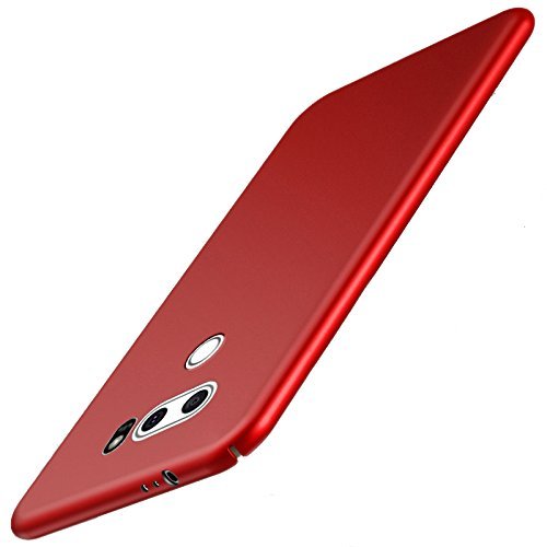 LG V30 case, LG V30 Plus case, Best Alice Smoothly Frosted Matte Shield Hard Cover Skin Ultra Thin Slim Fit Case Full Body Protective Scratch Resistant Slip Resistant Cover, Red